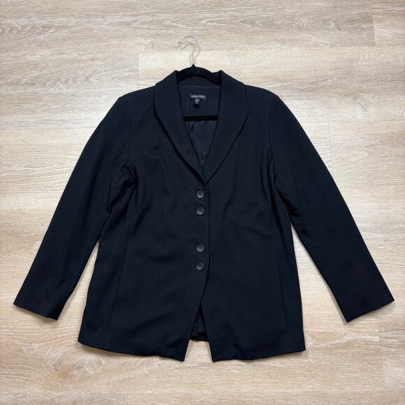 Eileen Fisher Jackets & Blazers - EILEEN FISHER Tailored Button Front Blazer‎ Jacket Womens L Color Black